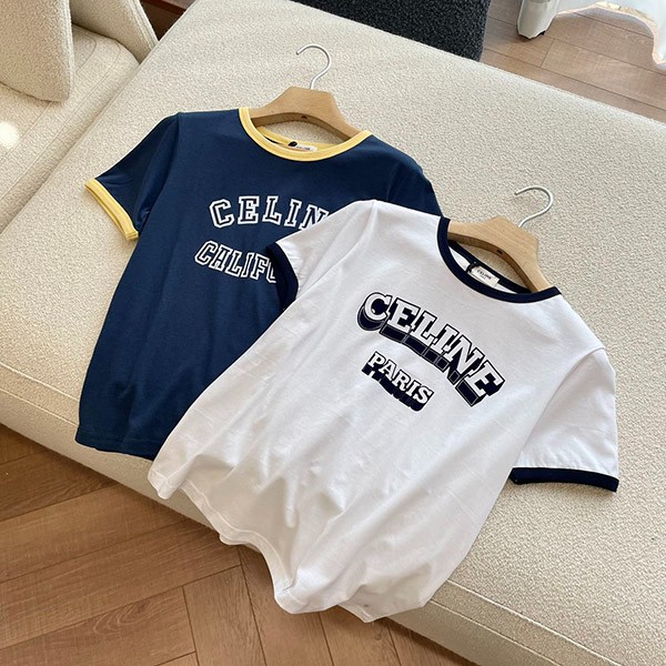 セリーヌ PARIS 70S Tシャツ 偽物 コットンジャージー ホワイト 2X36H671Q