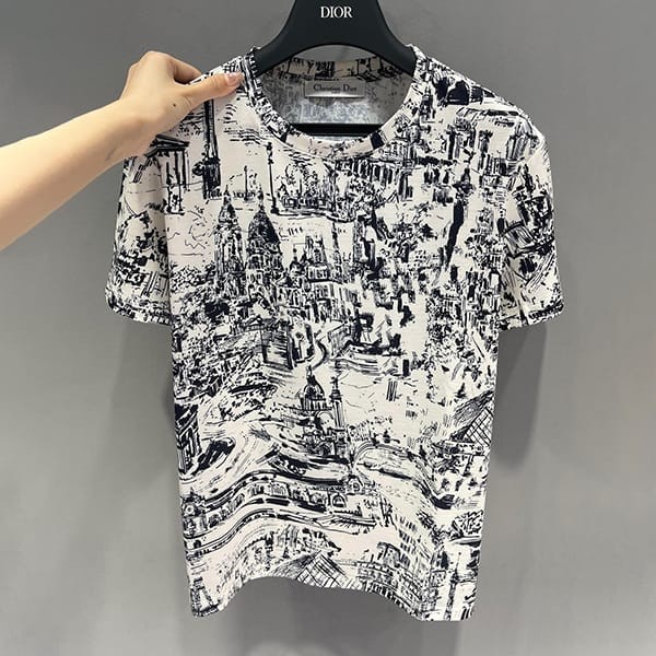 送料無料ディオール スーパーコピー パリモチーフ Tシャツ den21920