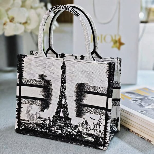 ☆超人気☆ディオール Paris刺繍 ブックトート ミディアム フェイク M1296ZEGGM933