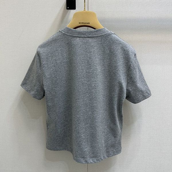 素敵な ミュウミュウ ロゴ コットン 偽物 半袖 Tシャツ myw13994