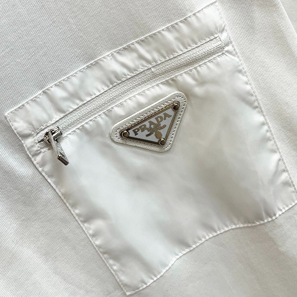 注目★プラダ Re-Nylon ジャージーTシャツ コピー トライアングルロゴ メンズ puq30796