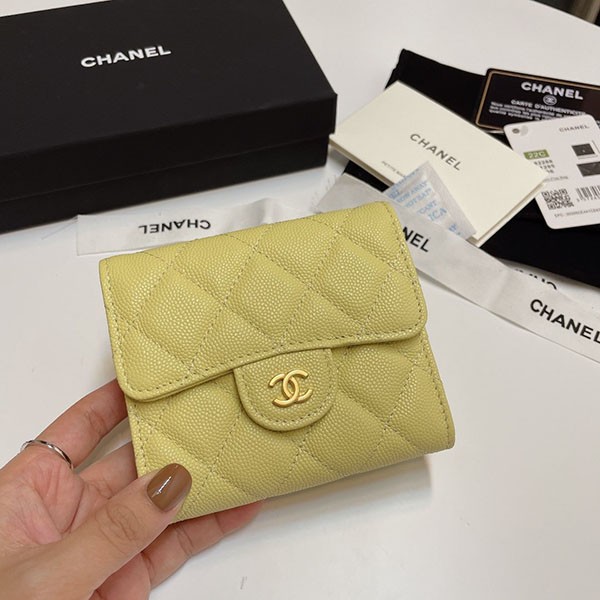 【新色♡】シャネル コピー 三つ折りフラップウォレット パープル 4色 shk15984