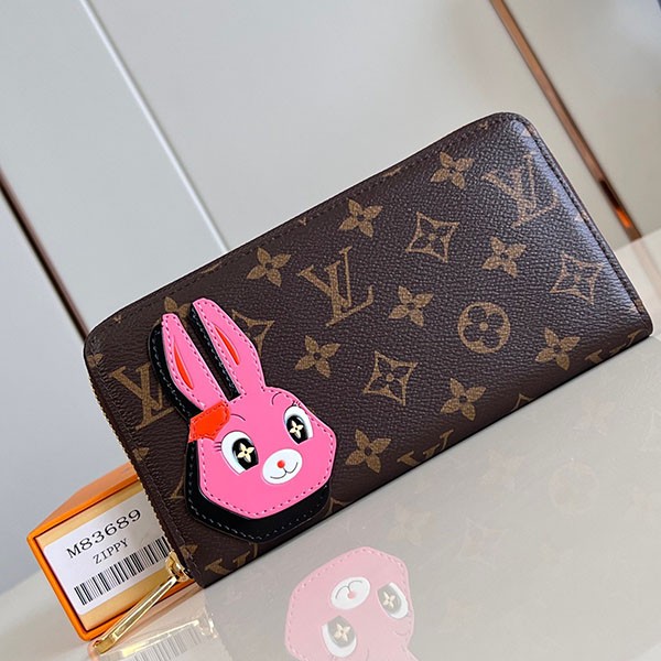 限定 うさぎ♪ルイヴィトン ジッピーウォレット モノグラム 長財布 偽物 M83689