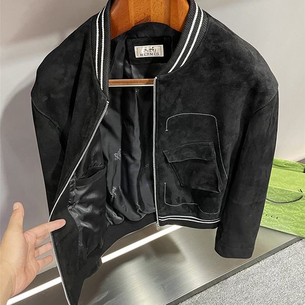 ホワイトラインが効いてる エルメスmesh surligneリブジャケット 偽物 erh31847