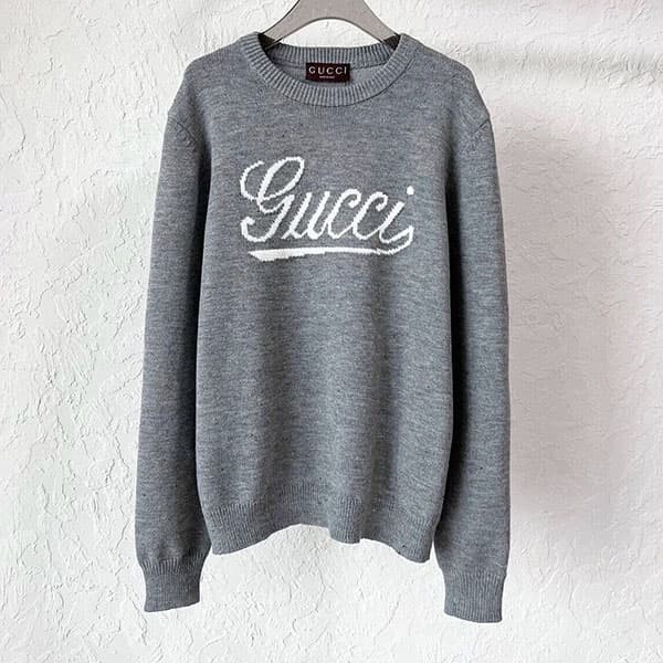 グッチ インターシャ ウール ロゴセーター コピー gul74183