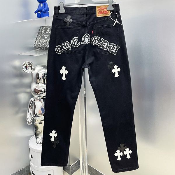 クロムハーツ クロスパッチ N級品 ウォッシュドデニムパンツ Kuu93785