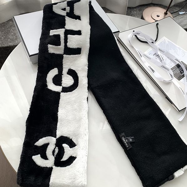 【高級感のあるカシミヤ素材♡】シャネル マフラー パロディ AA7834 B06520