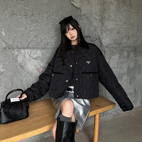 ★安心プラダ スーパーコピー ライトRe-Nylon クロップド ジャケット 2色 pug23138