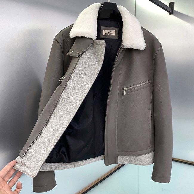 激安価格!エルメス クロップド ジャケット 偽物 ディアスキン eri90917