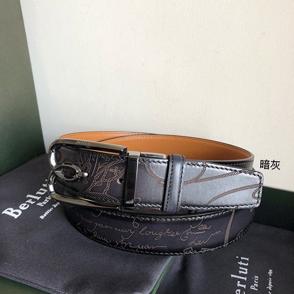 ベルルッティ ベルト 偽物】刻印入り リバーシブル ベルト ベネチア
