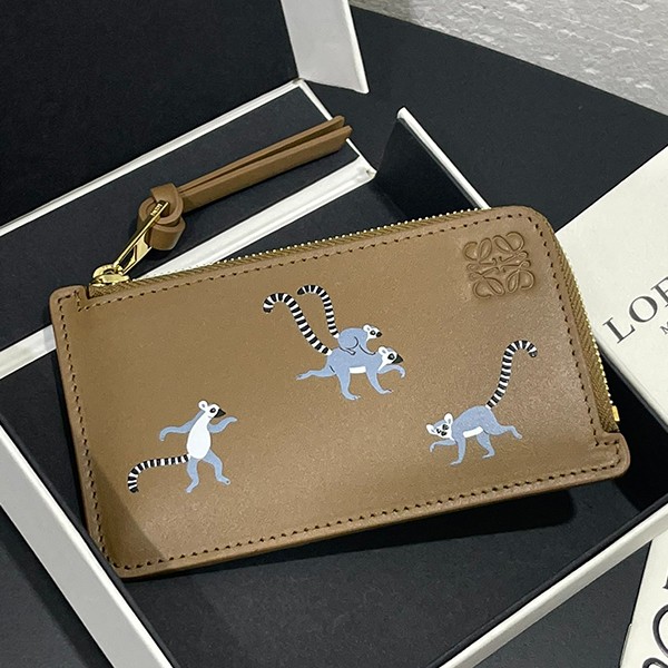 素敵なロエベ フェイク サテンカーフ Lemur コインカードホルダー 財布 lop29095