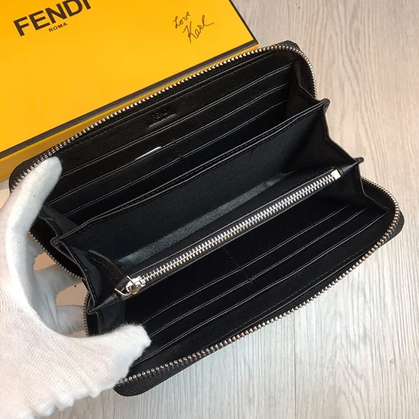n級品 おすすめフェンディ n級品 アナグラム レザー ウォレット ブラック fea84904