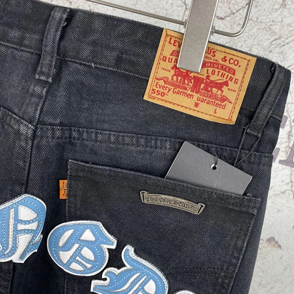 クロムハーツ ロゴ スウェット フェイク デニム パンツ