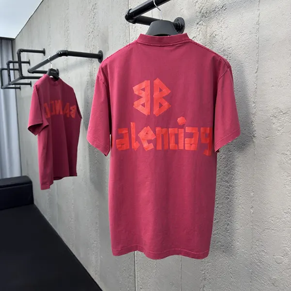25SS バレンシアガ TAPE TYPE コットン Tシャツ コピー ロゴ 半袖 bau32356