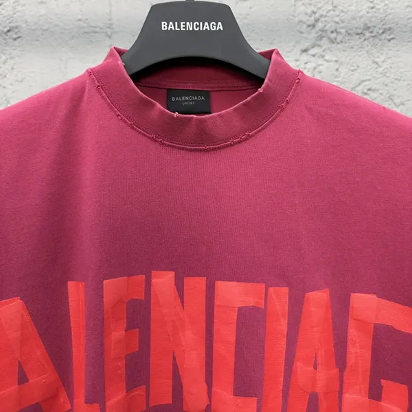 25SS バレンシアガ TAPE TYPE コットン Tシャツ コピー ロゴ 半袖 bau32356