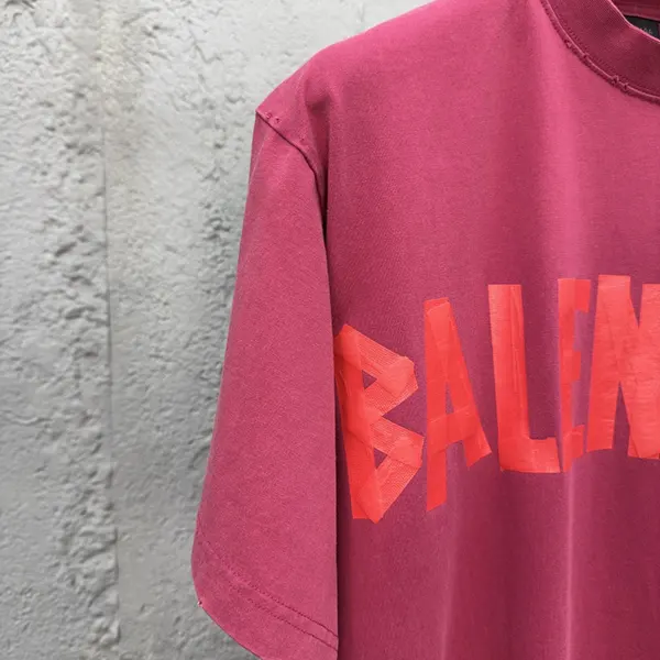 25SS バレンシアガ TAPE TYPE コットン Tシャツ コピー ロゴ 半袖 bau32356