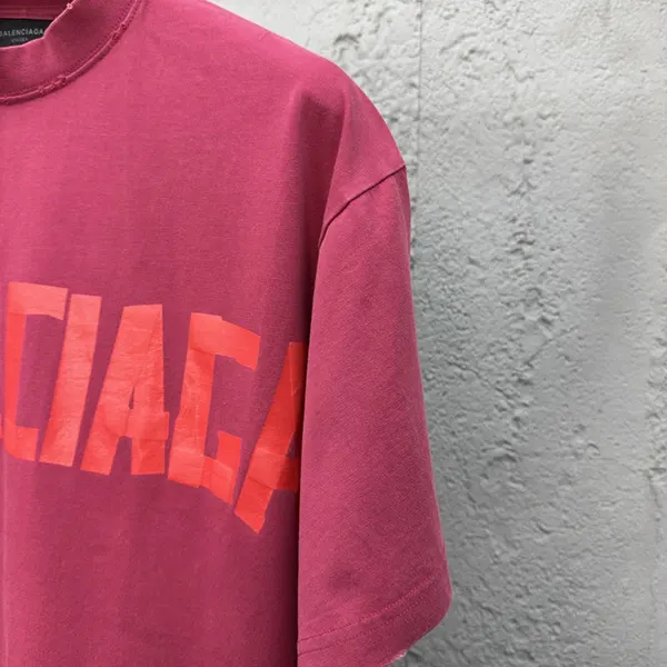 25SS バレンシアガ TAPE TYPE コットン Tシャツ コピー ロゴ 半袖 bau32356