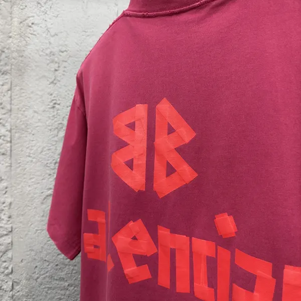 25SS バレンシアガ TAPE TYPE コットン Tシャツ コピー ロゴ 半袖 bau32356