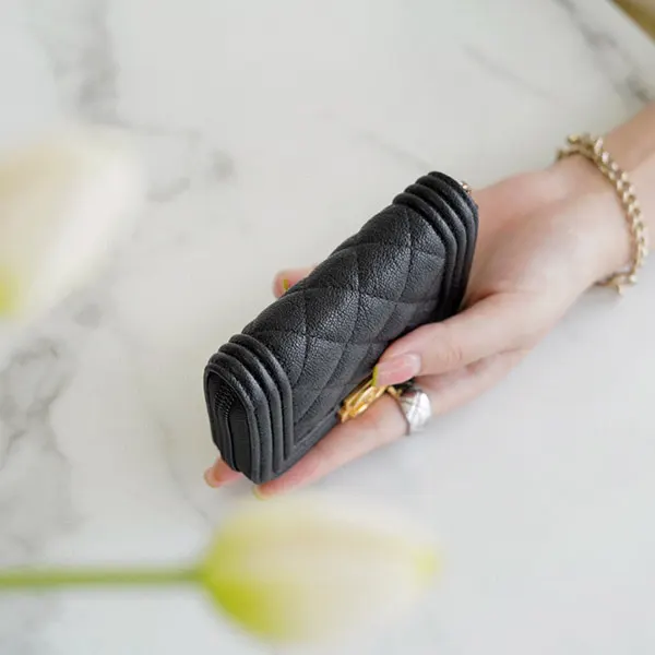 ◆送料込 ボーイ シャネル 偽物 Zip Around 財布 Coin Purse A80602