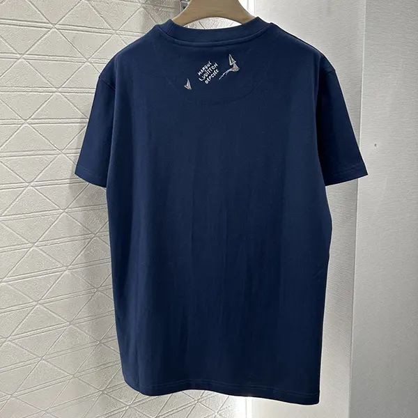 新作メンズ*ルイヴィトン*ロゴ刺繍入 コットンTシャツ コピー ネイビー クルーズ 1ahw60