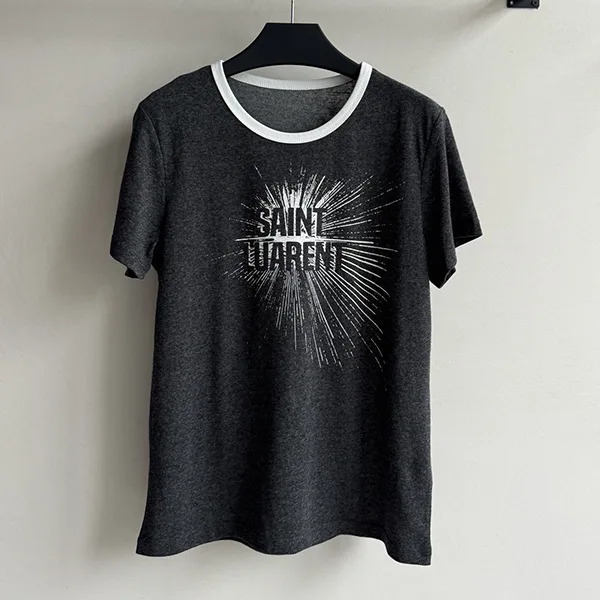 秋冬大セールサンローラン ロゴ Tシャツ 半袖 2色 Saf44736