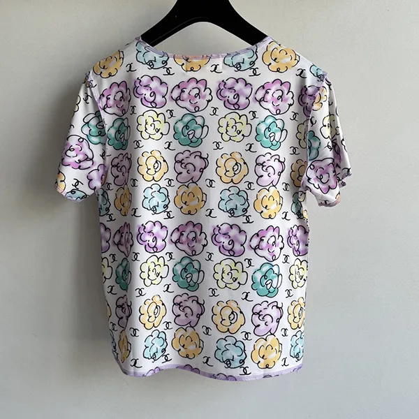 シャネル 半袖Tシャツ 花柄 ココマーク 2色 shg34484