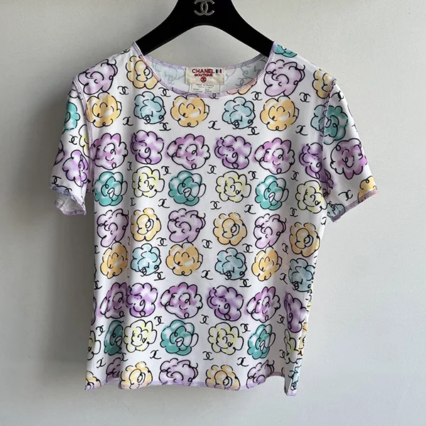 シャネル 半袖Tシャツ 花柄 ココマーク 2色 shg34484
