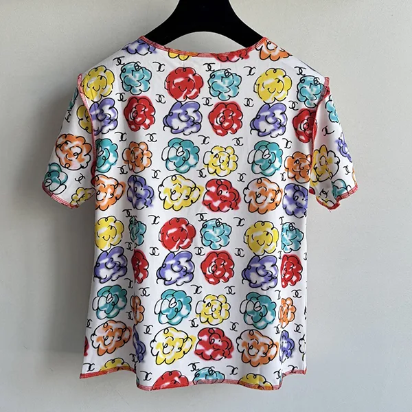 シャネル 半袖Tシャツ 花柄 ココマーク 2色 shg34484