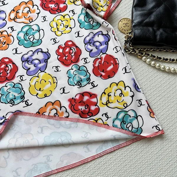 シャネル 半袖Tシャツ 花柄 ココマーク 2色 shg34484