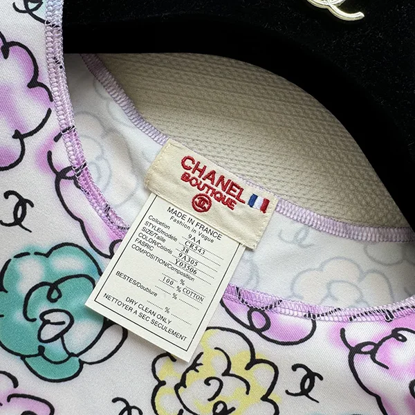 セレブ多数愛用シャネル 半袖 花柄 ココマーク ワンピース パロディ 2色 shl65674