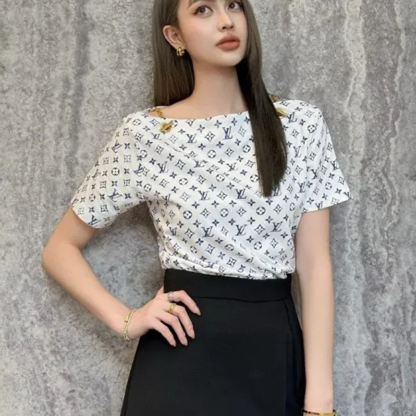 ☆超人気☆ルイヴィトン アクアレルモノグラムアイレット Tシャツ レプリカ 1AHIZ1