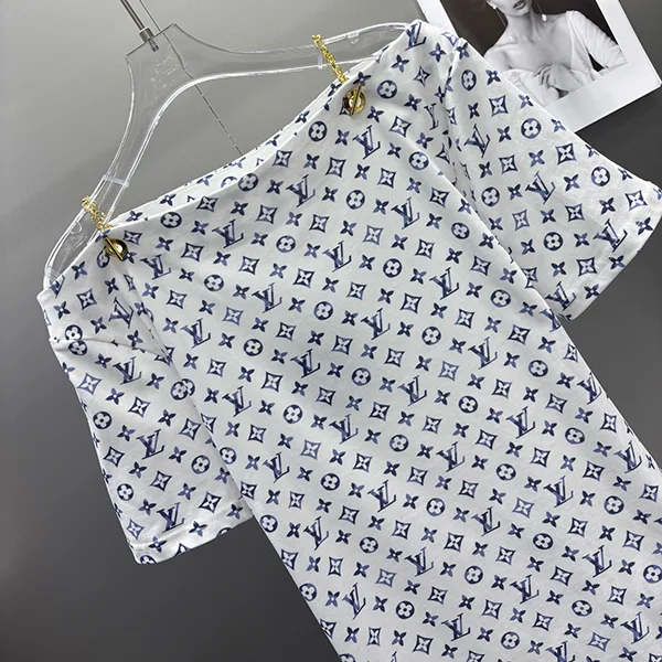 ☆超人気☆ルイヴィトン アクアレルモノグラムアイレット Tシャツ レプリカ 1AHIZ1