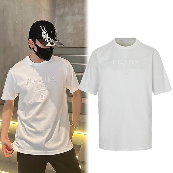 SS25 ★プラダ★ ロゴラウンドネックTシャツ スーパーコピー pue20916
