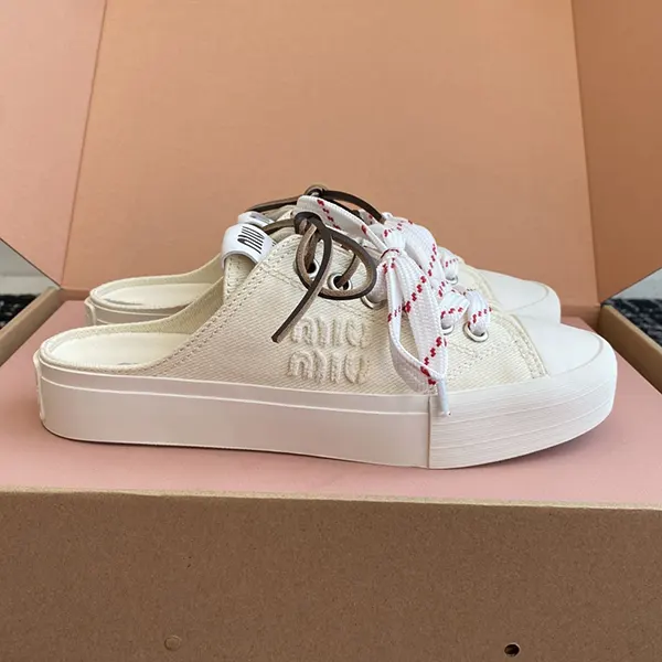 ミュウミュウ38(S) ミュウミュウ スリッパ パチモン Denim sneaker mules myx91740