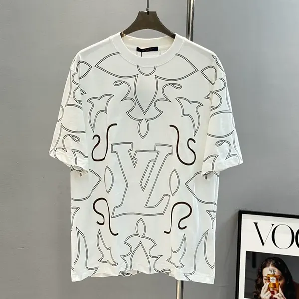 送料無料 ルイヴィトン n級品 エンブロイダードコットンTシャツ vuz27312