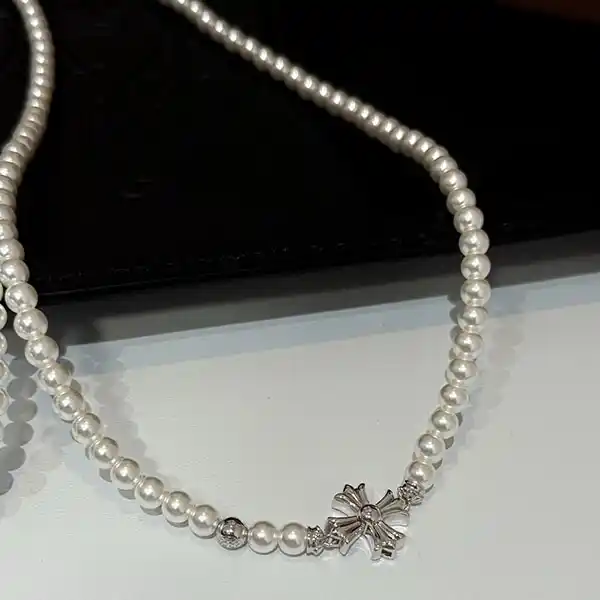 クロムハーツ コピー × ミキモト CHプラス パールネックレス L Kul80502