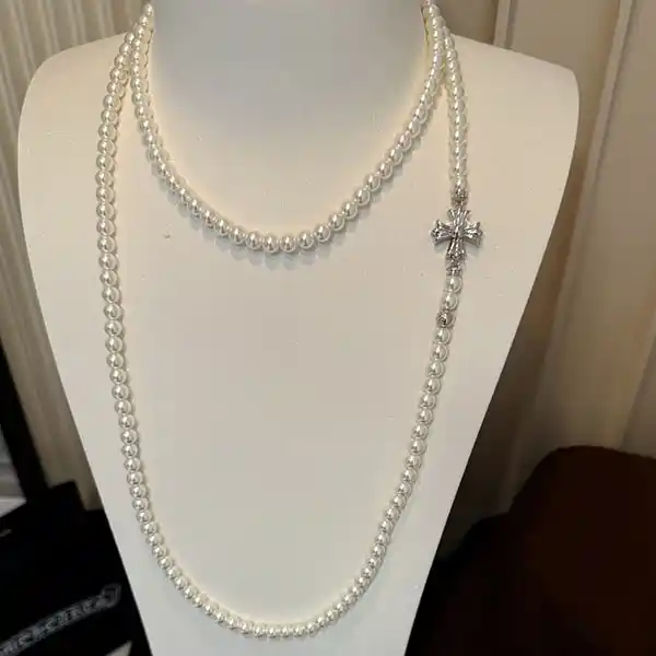 クロムハーツ コピー × ミキモト CHプラス パールネックレス L Kul80502