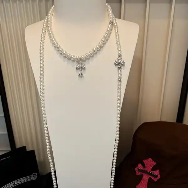クロムハーツ コピー × ミキモト CHプラス パールネックレス L Kul80502
