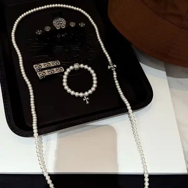 クロムハーツ コピー × ミキモト CHプラス パールネックレス L Kul80502