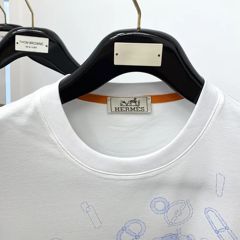 使い勝手良しエルメス 贋物 Fragments Equestres Tシャツ 半袖 コットン素材 erf18899