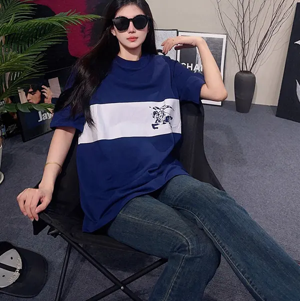 絶対欲しい!バーバリー オーバーサイズ 半袖 偽物 ロゴ Tシャツ Baj16101