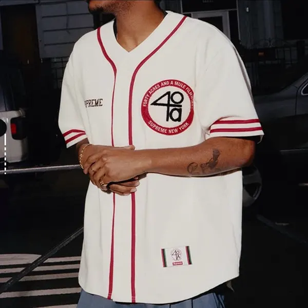 シュプリーム 40 Acres Twill Baseball Jersey Sht55825
