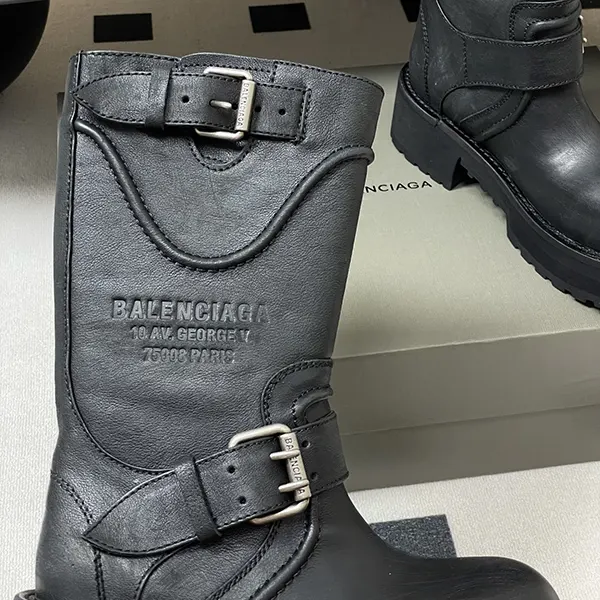 バレンシアガ VENOM ロゴ ブーツ バックルベルト BB レザー baz66814
