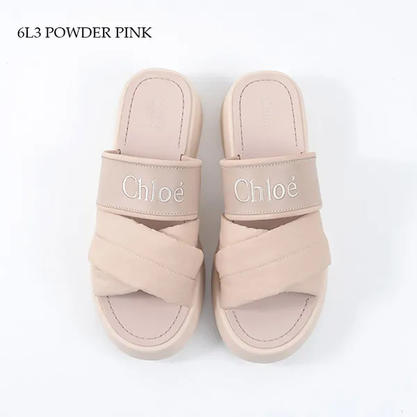 クロエ MILA レザー ナイロンスライドサンダル 偽物 CHC24S