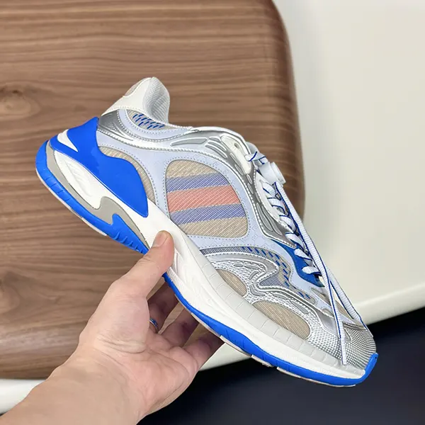 GUCCI ハイカットスニーカー グレー/ブルー 希少 グッチ 2.0 メンズ スニーカー バリエーション グレー＆ブルー