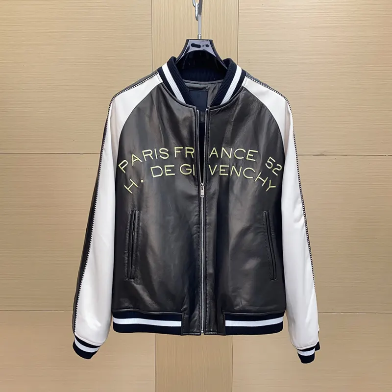 GIVENCHY ジバンシー バッグ刺繍ロゴ ジャケット　ユニセックス 絶対欲しい！ジバンシィ 偽物 ロゴ&スネーク刺繍 バーシティ レザー製