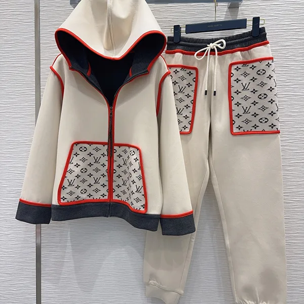 定番【ルイヴィトン 上下セット 偽物】アクセントジップアップフーディ vug43896