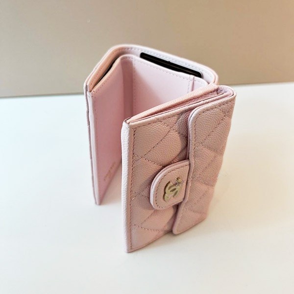 限定色♡ピンク】シャネル マトラッセ 三つ折り財布 キャビア 限定色♡ピンク】シャネル マトラッセ 三つ折り財布 キャビア