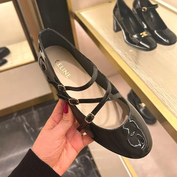 ☆セリーヌ コピー☆CRISS CROSS レザー フラットシューズ 360194582C
