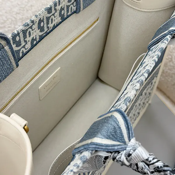 ディオール Book Tote バッグ コピー ミディアム ブルー オブリーク dek30397